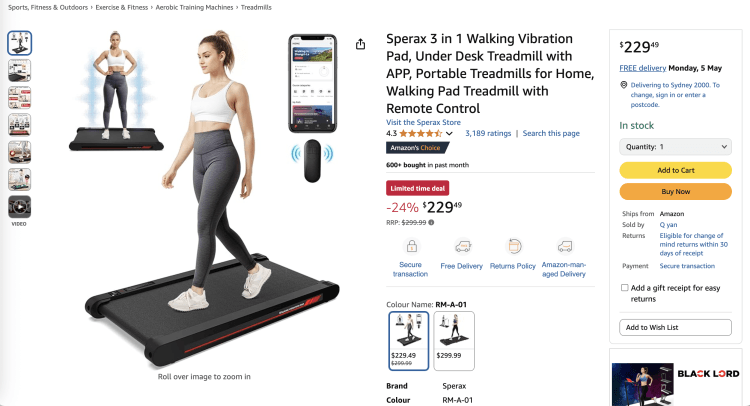 Amazon: Sperax 3 in 1 Walking Vibration Pad – $229 Only – 24% Off